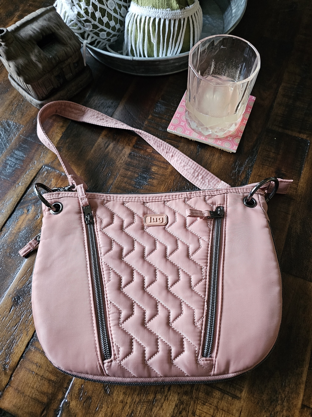 Soft Pink Quilted Crossbody Bag - Lug